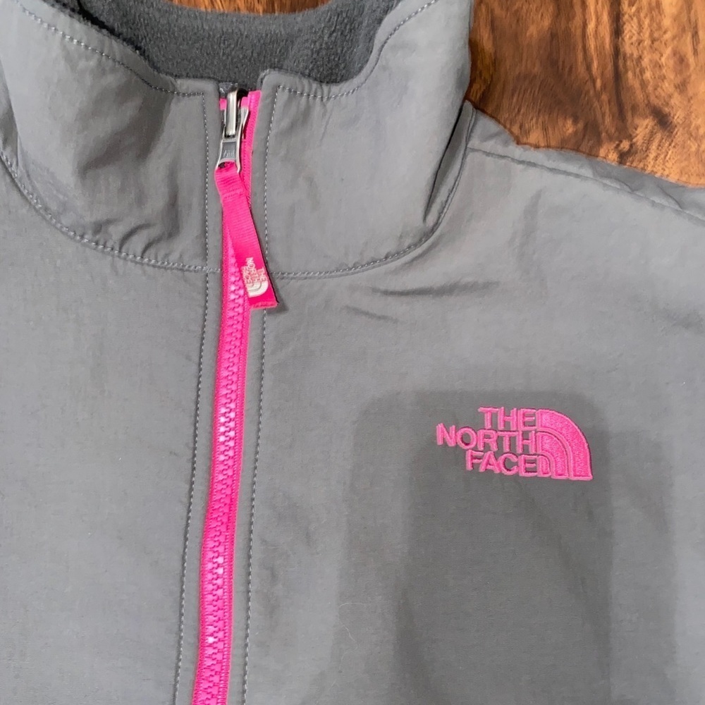 The North Face Girls Denali Fleece Gray Pink XL 18 - Picture 2 of 7
